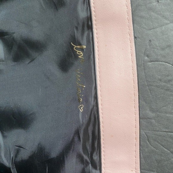 Victoria’s Secret gold stud cream canvas pink faux leather trim open tote - Picture 7 of 11